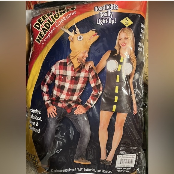 Deer and Headlights Couples Costume - Picture 1 of 3